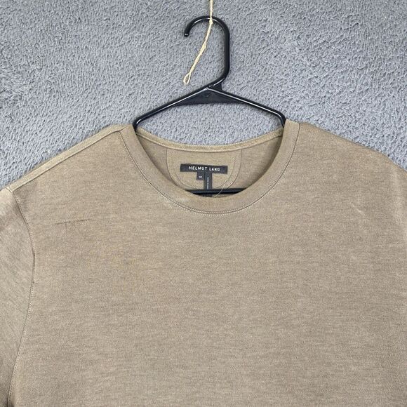 Helmut Lang Shirt Mens Medium Beige Oversized Short Sleeve Sweatshirt Pocket Tee - Picture 2 of 14